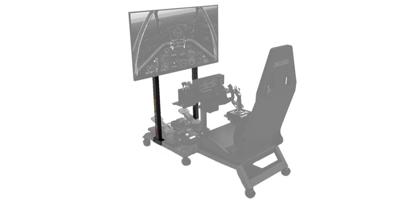 Next Level Racing Next Level Racing Monitor Stand shown with monitor displaying flightt scene