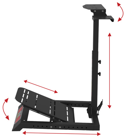 Wheel Stand Lite with arrows showing applicable adjustments