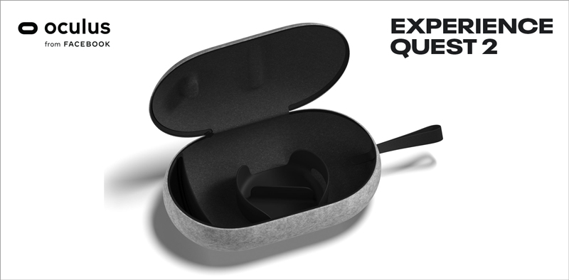 Open view of Oculus Quest 2 carrying case. Experience Quest 2