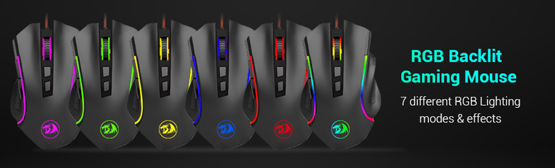 RGB backlit gaming mouse 7 different RGB lighting modes and effects