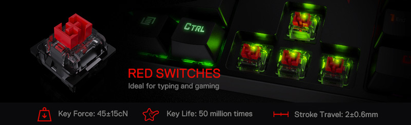 Redragon K582 Surara Gaming Keyboard Red Switches ideal for typing and gaming.