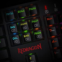 Redragon K582 keypad lit in different colors