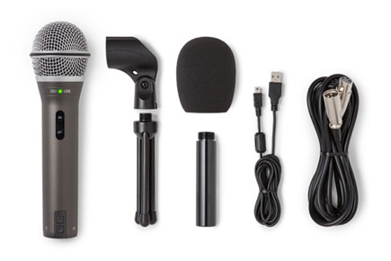 Samson Q2U Black Handheld Dynamic USB Microphone Bundle with Boom Arm and  Pop Filter (3 Items)