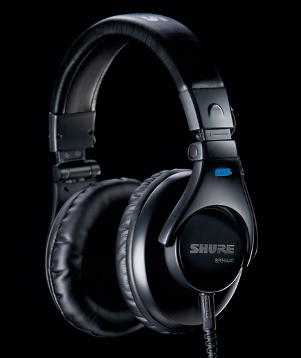 Close up of the Shure SRH440 Professional Studio Headphones