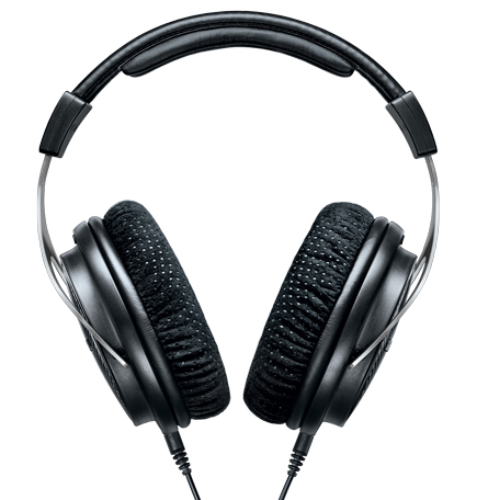 Vertical close up of the Shure SRH1540 Premium Closed-Back Headphones