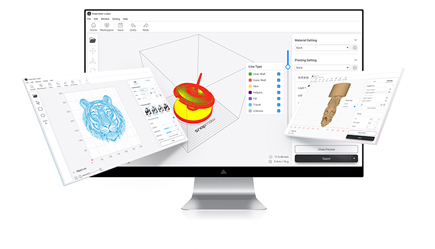 Computer screen displaying 3 in 1 software 