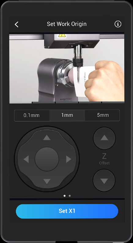 Screen display of Set Work Origin