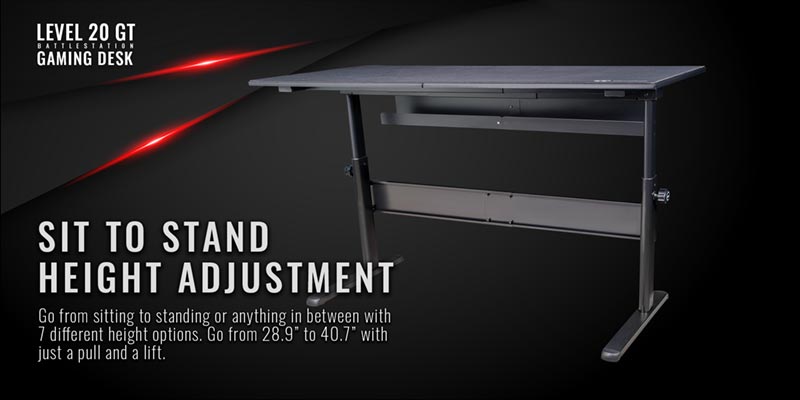 Thermaltake Gaming table Site to stand height adjustment