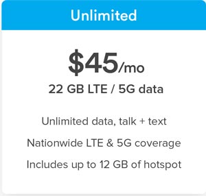 Ting Unlimited Plan $45 per month