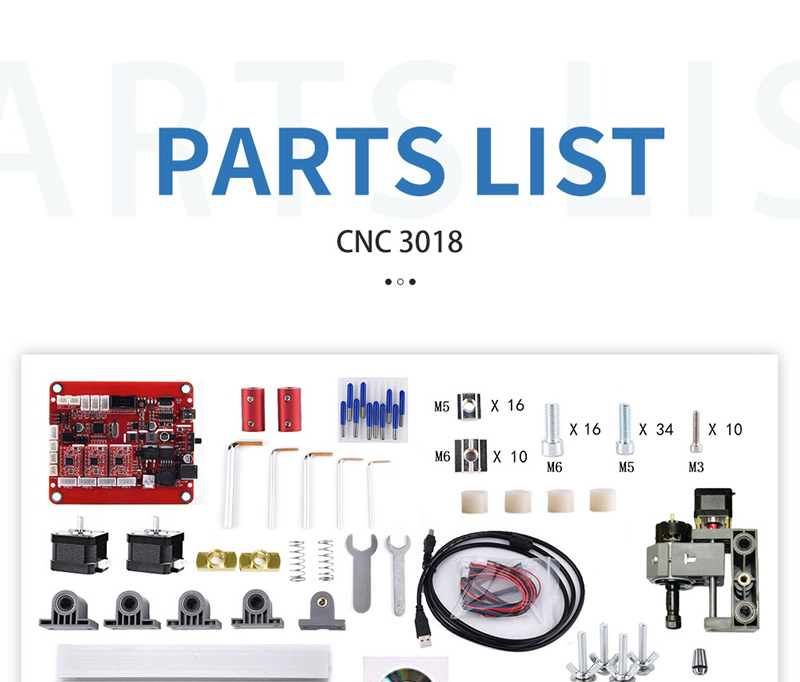 Parts List showing component images.