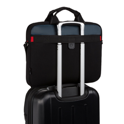 Wenger Sherpa Slim Case attached to a portable suitcase handle