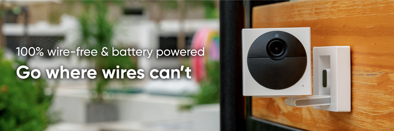 Wyze Cam Outdoor Security Camera. 100 percent wire-free and battery powered. Go where wires can't.