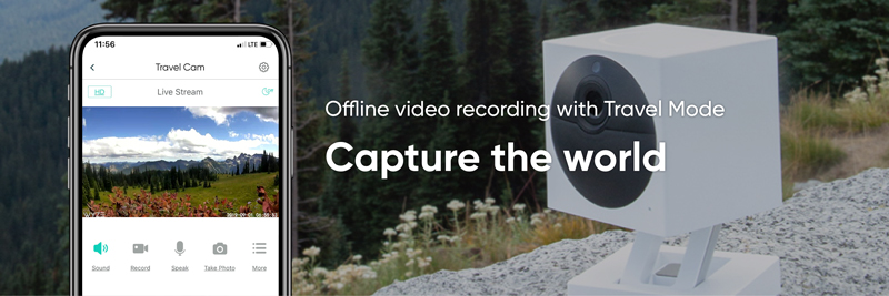 Wyze Cam Outdoor camera. Offline video recording with travel mode. Capture the world.