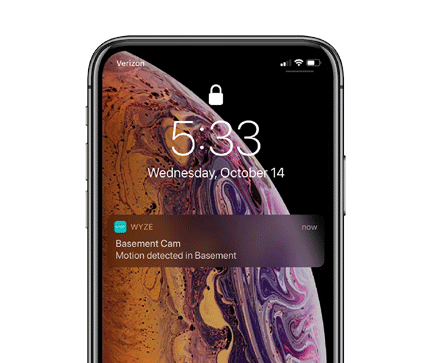 Wyze Cam v3 phone app displaying alerts