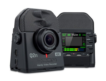 The Zoom Q2n-4K video recorder front and back view
