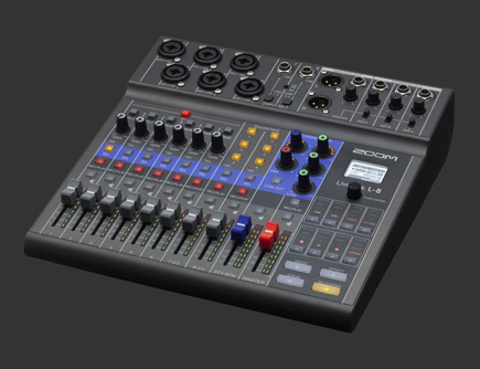 The Zoom LiveTrak L-8 Portable 8-Channel Digital Mixer and Multitrack Recorder