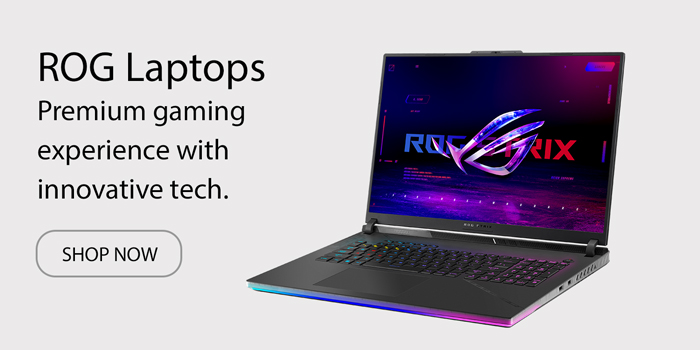 ROG Laptops - Premium gaming experience with innovative tech. Shop Now