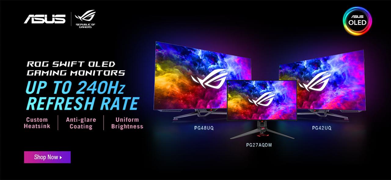ASUS ROG Swift OLED Gaming Monitors. Up to 240GHz Refresh Rate. Shop Now