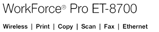 WorkForce Pro ET-8700. Wireless, Print, Copy, Scan, ADF, Ethernet