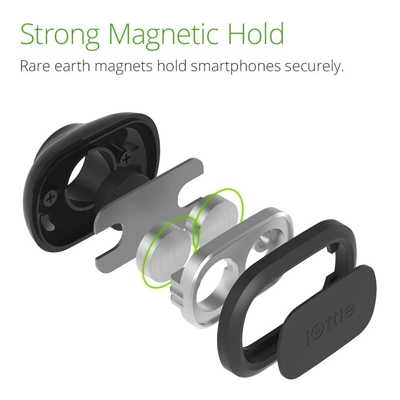 iOttie Wireless magnetic phone mount. Strong magnetic hold. Rare earth magnets hold smart phones securely.