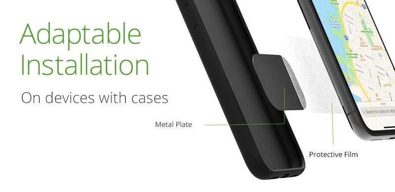 iOttie magnetic phone mount. Adaptable Installation on devices with cases