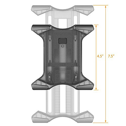 iOttie tablet mount showing size from 4.5 inches to 7.5 inches.