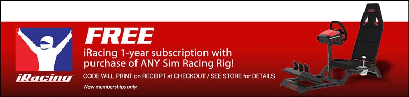 FREE iRacing 1 year subscrition with purchase of ANY sim racing rig!