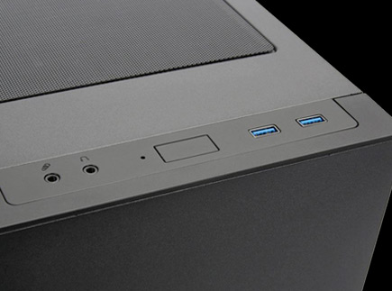 Closeup of the G358 Front and Top Panel Ports