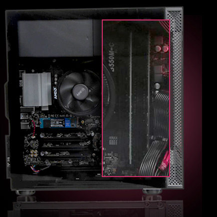 Closeup of the B248 case inside showing 8GB DDR4-2666 RAM