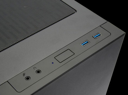 Closeup of the G707 Front and Top Panel Ports 