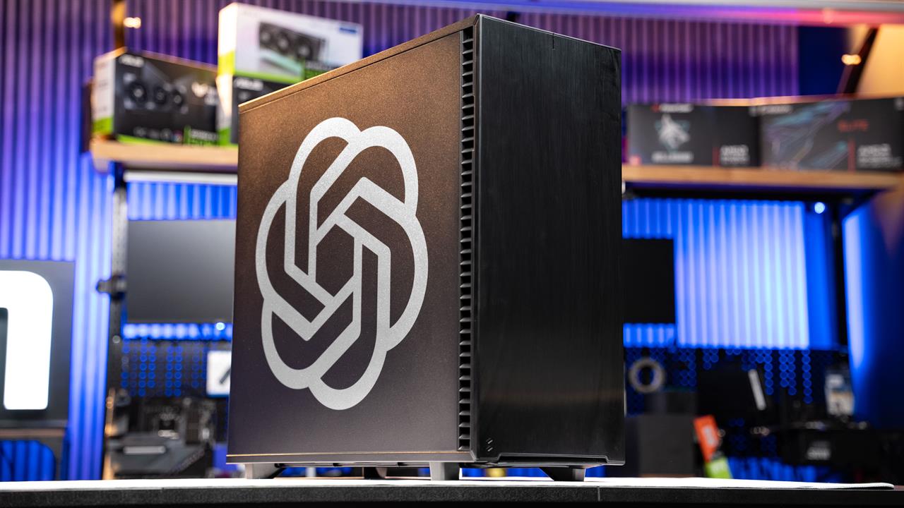 A desktop PC with the OpenAI logo