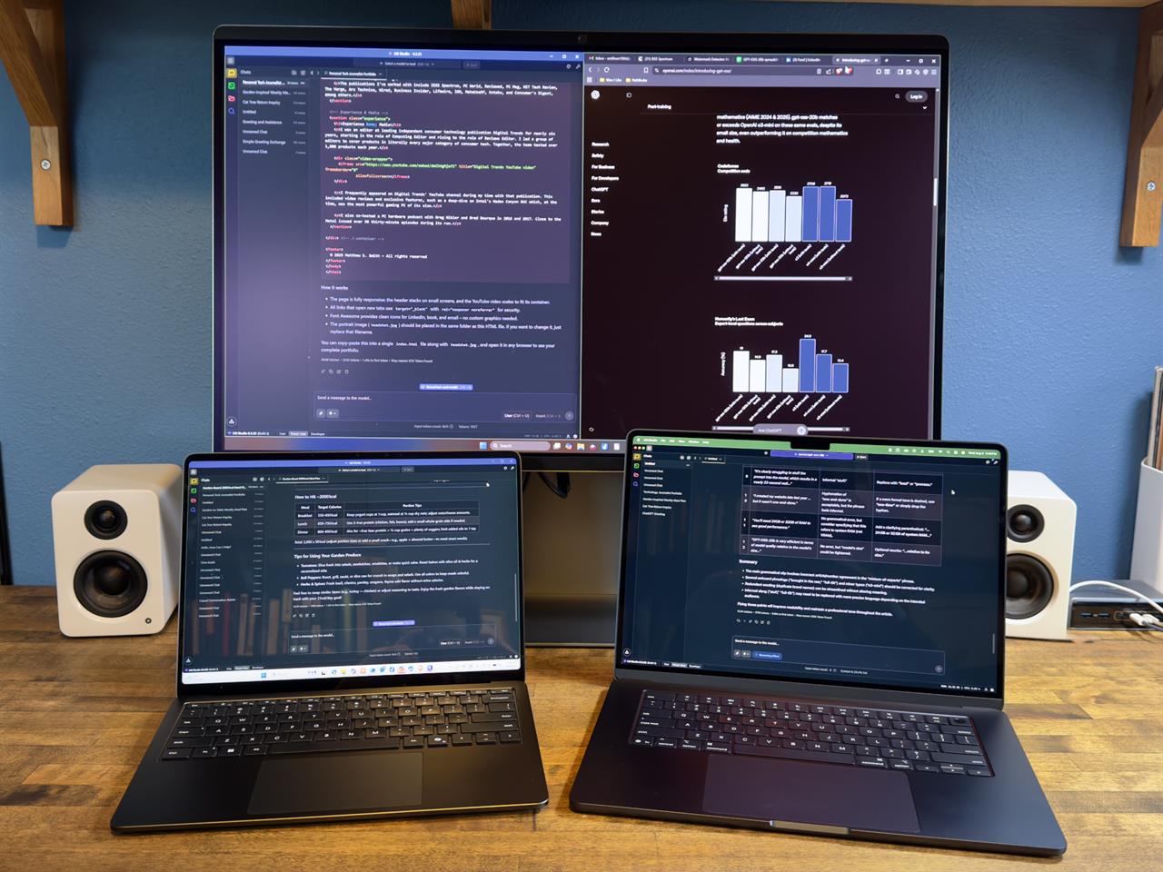 Four computers running GPT-OSS 