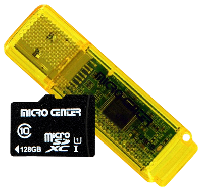 128GB USB 3.1 Flash and 128GB microSD