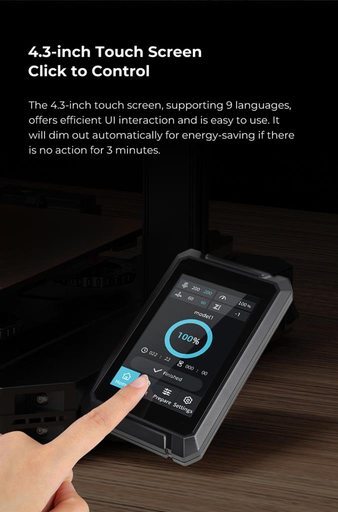 4.3-inch Touch Screen Click to Control