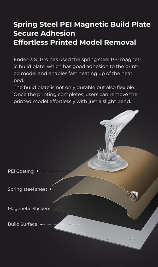 Spring Steel PEl Magnetic Build Plate Secure Adhesion - Effortless Printed Model Removal