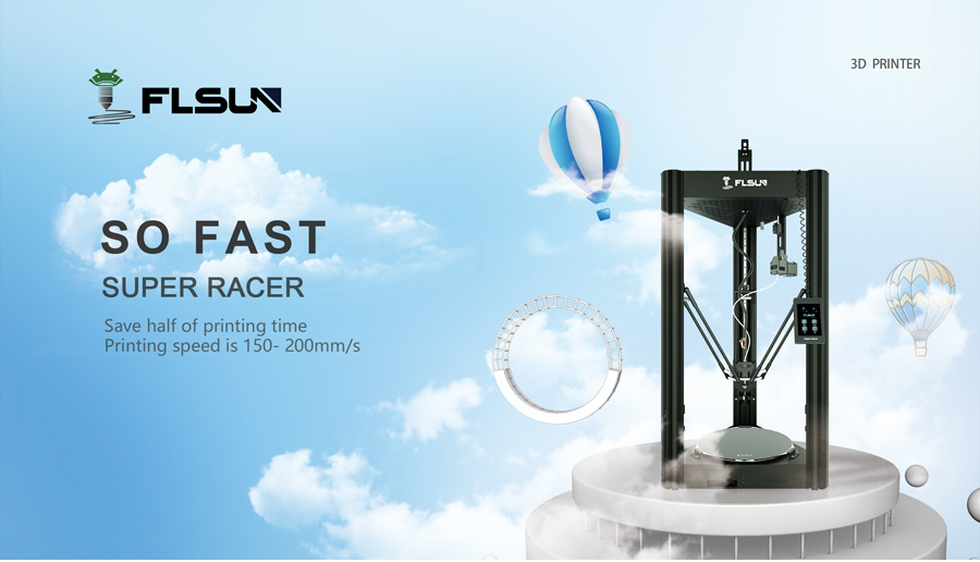 FLSUN Super Racer (SR) So Fast 3D Printer; 3.5 Color LCD Capacitive  Touchscreen Screen; Automatic Leveling; Carborundum - Micro Center
