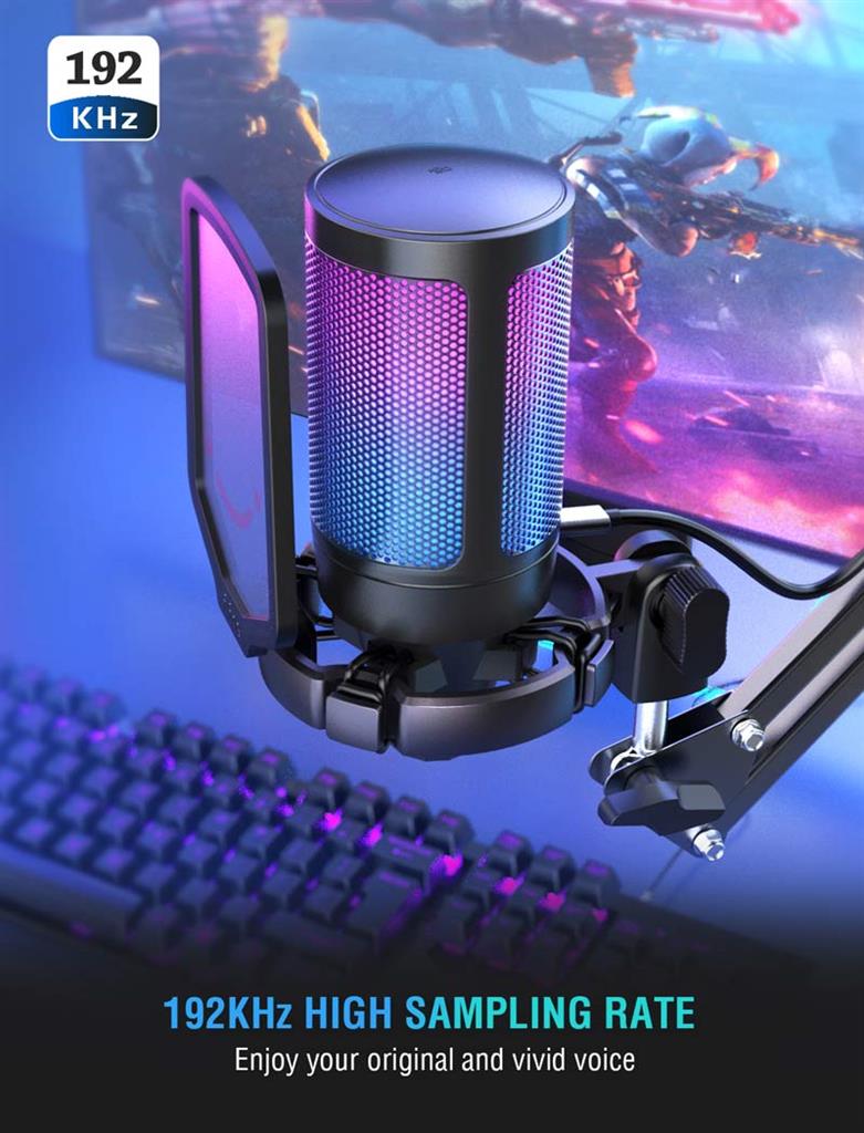 Microphone Gaming Fifine USB - RGB pour PC/PS5 (Vendeur tiers) –