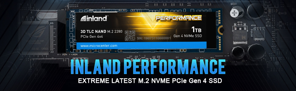 Inland Performance Plus 1TB 3D TLC NAND PCIe Gen 4 x4 NVMe M.2 Internal SSD  - Micro Center