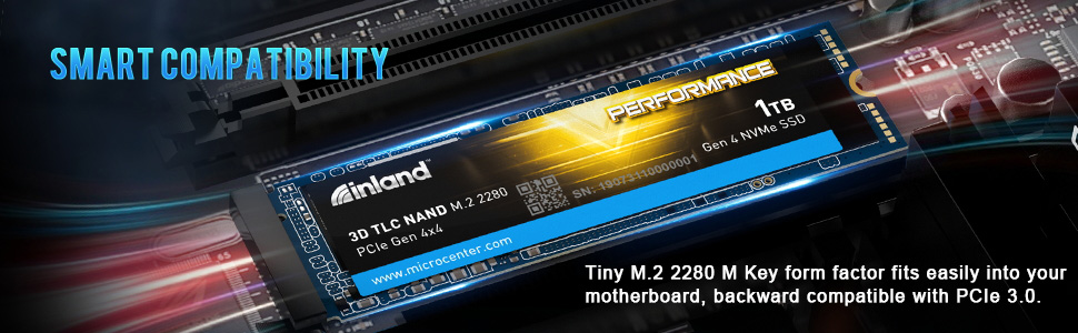 Inland Performance 1TB 3D TLC NAND PCIe Gen 4 x4 NVMe M.2 Internal
