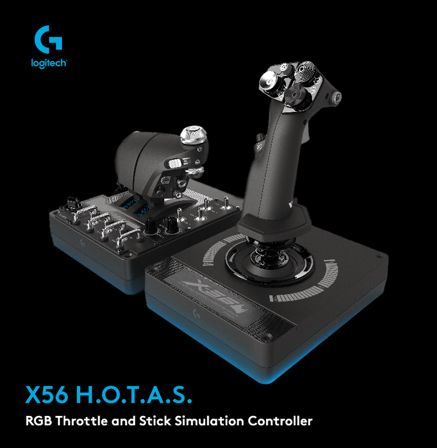 Logitech X56 H.O.T.A.S. RGB Throttle and Stick Simulation Controller