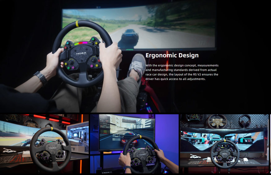 Dual Clutch System with Magnetic Shifters - The RS V2 features magnetic shift paddles. The two-clutch paddles are easily toggled between single or dual-clutch mode, typically used in professional sim racing titles such as iRacing and F1 series.