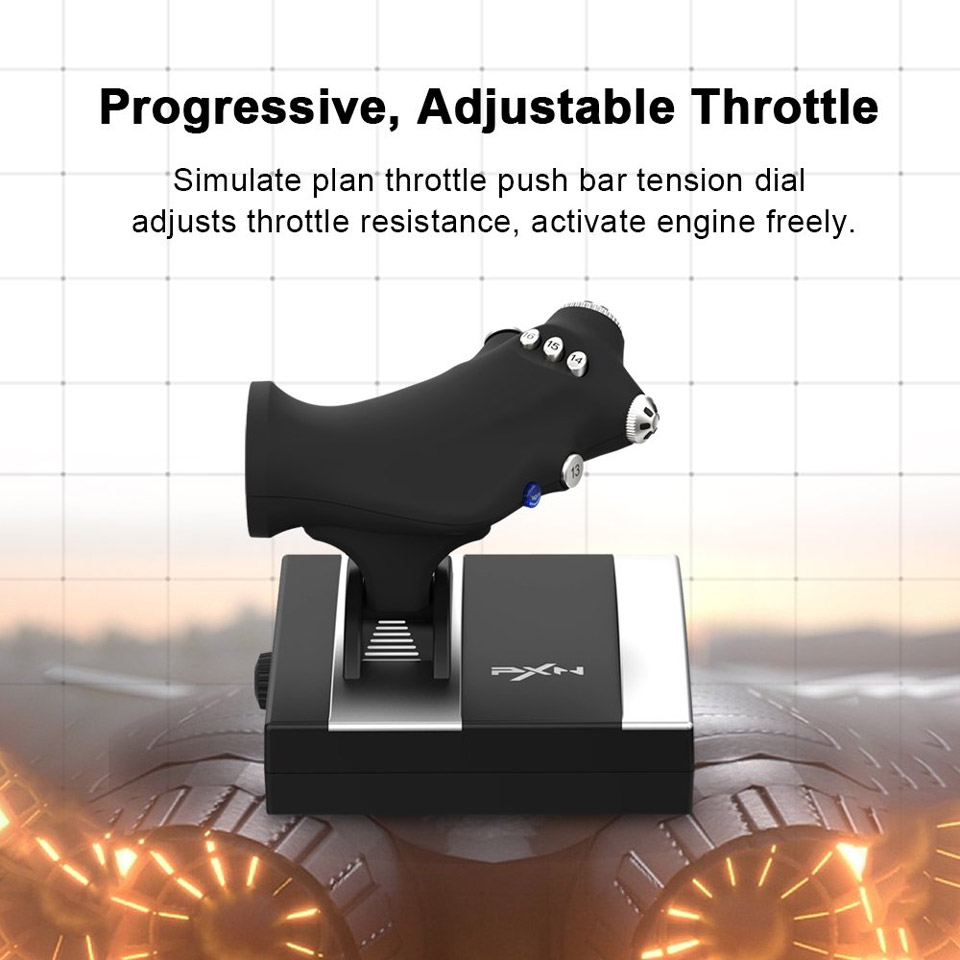Progressive, Adjustable Throttle. Simulate plan throttle push bar tension dial adjusts throttle resistance, activate engine freely.