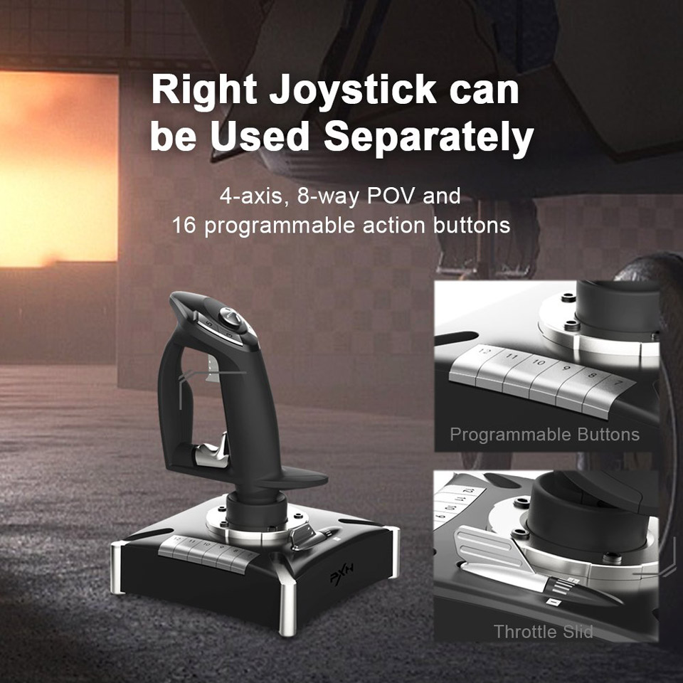 Right Joystick can be Used Separately - 4-axis, 8-way POV and 16 programmable action buttons