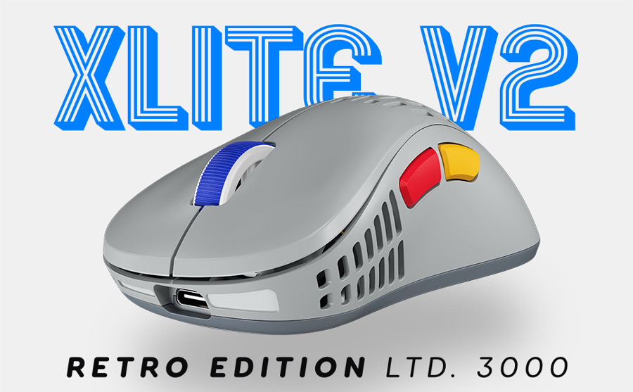 pulsar Xlite Retro Gray Wireless Mouse - Medium - Micro Center