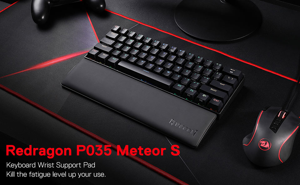 Redragon P036 Meteor S - Keyboard Wrist Support Pad. Kill the fatigue, level up your use.