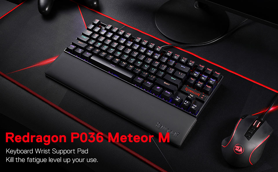 Redragon P036 Meteor M - Keyboard Wrist Support Pad. Kill the fatigue, level up your use.