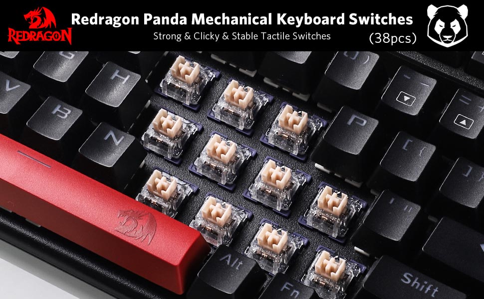Redragon Panda Mechanical Keyboard Switches - Strong & Clicky & Stable Tactile Switches