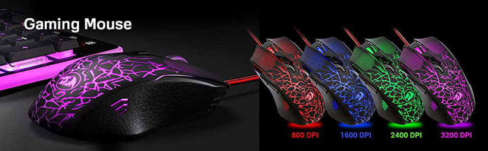 Gaming Mouse. 800dpi, 1600dpi, 2400dpi, 3200dpi