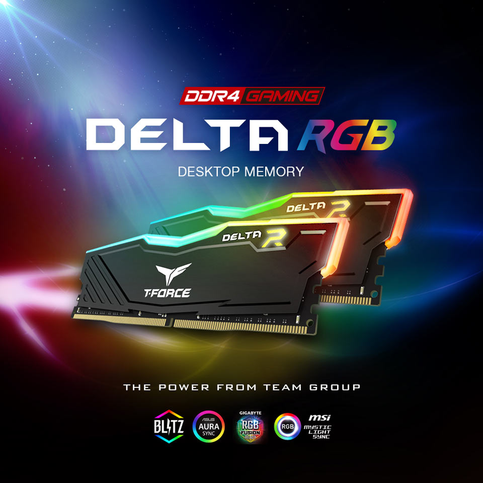 Team Group T-Force Delta RGB DDR4 3600MHz PC4-28800 16Go 2x8Go CL18 Noir