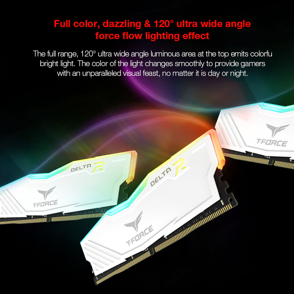 Full Color, Dazzling and 120 degree Ultra Wide Angle Force Flow Lighting Effect - The full range, 120 degree ultra wide angle luminous area at the top emits colorful bright light. The color of the light changes smoothly to provide gamers with an unparralleled visual feast, no matter if it is day or night